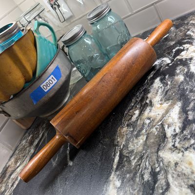 Vintage Kitchenware Lot – French Le Parfait Glass Jars, Enamel Flour Sifter, Turquoise Stoneware Bowl & Baking Tools