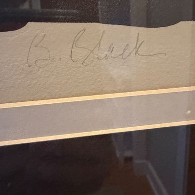 P. Bilk Signed Abstract Black-and-White Serigraph, 14/50, Framed Art