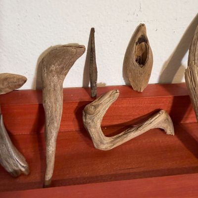 Organic & Primitive Sculptural Objects Lot – Found Wood, Driftwood, Natural Stone & Rustic Metal
