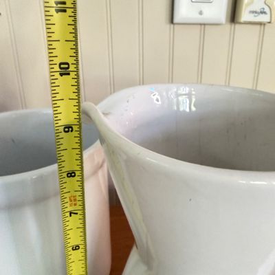 Minimalist Decor White Ceramic Pitchers, Mugs & Crock — Dansk, Denby, Gomes Porcelain + More