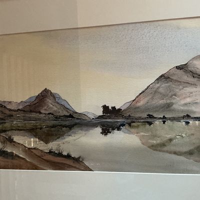 Professionally Matted & Framed Original Watercolor Landscape Painting