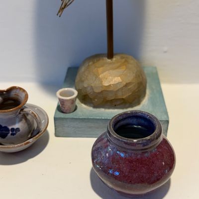 Large Mixed Lot of Folk Art & Whimsical Decor, Signed, Pottery, Carved Wood and Art Objects