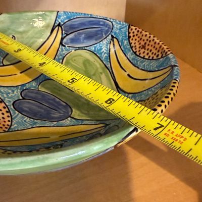 Collection of Colorful Decorative Ceramic Pottery, Serving Plates, Bowls, Teapot, and Mugs