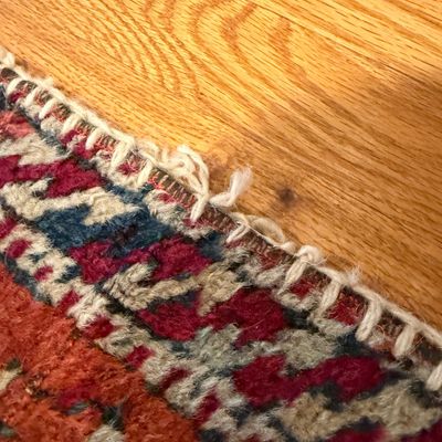 Multicolored Patchwork Rug Runner with Geometric Tribal Patterns w Rug Pad