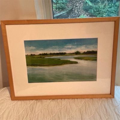 Gail Higginbotham “Knapps Narrows II” Original Oil Pastel Professionally Matted & Framed