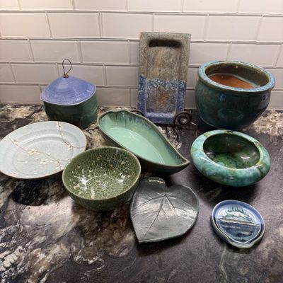 Assorted Studio Art Pottery Lot - Signed, Glazed, Vintage, Decorative, Kitchenware