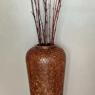 Wood Slice Floor Vase