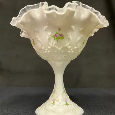 Fenton Milk Glass Compote 