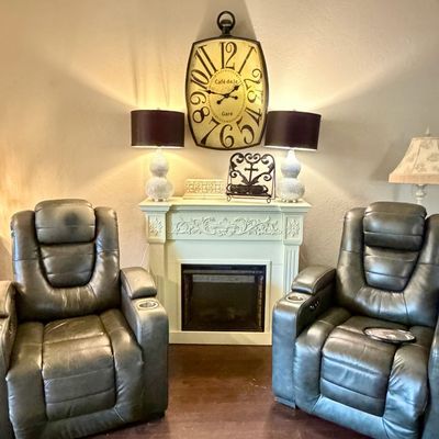 Sale Photo Thumbnail #7: Electric Fireplace and 2 electric recliners 