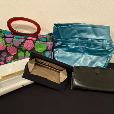 Vintage Women’s Handbag, Ft. 1950s Marbleized Swirl Lucite Clutch