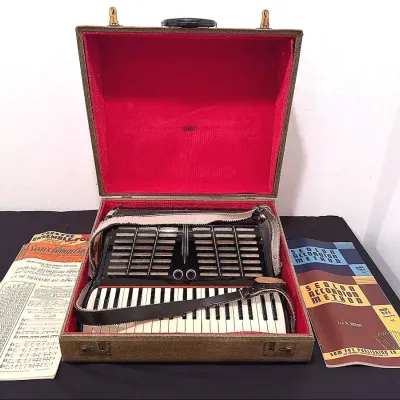 Wurlitzer Accordion In Case With Sheet Music