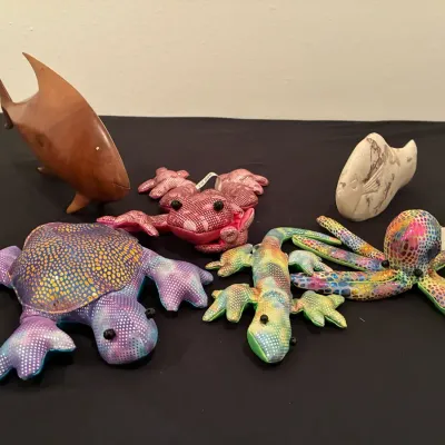 Under The Sea - Ft. Handcarved Wooden & Stone Fish