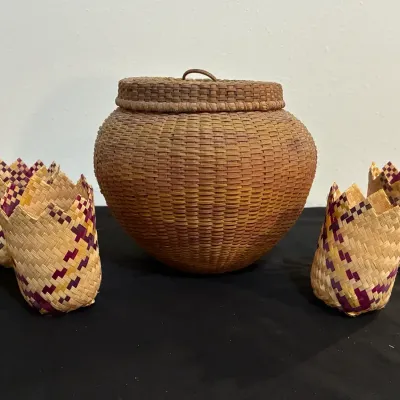 Handwoven Geometric Baskets & Cups 