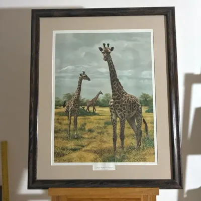 Masai Giraffes At Amboseli, Signed, Numbered Wildlife Art By Charles Frace