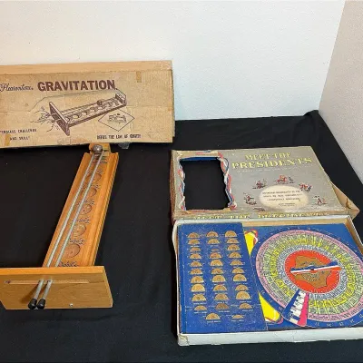 1953 Edition Of “Meet The Presidents” Game & Vintage Gravitation Game