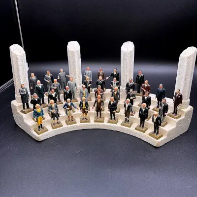 Vintage 1960’s Marx “Presidents Of The United States” Figurine Set With Styrofoam Display