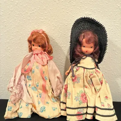 Rare Nancy Ann Storybook Dolls, #57 & #170 “Southern Belle” & “Rain Rain Go Away”