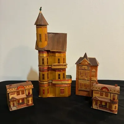Vintage Reed Straw Bamboo Handmade Trinket Boxes 