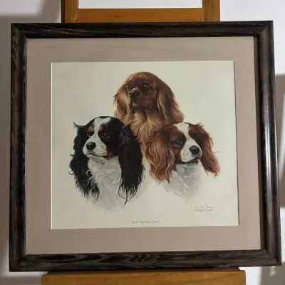 “Cavalier King Charles Spaniels” By Charles Frace - Signed & Numbered 