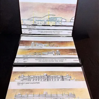 Architectural Detail Section Drawings Of The Ipoh Railway Station In Perak, Malaysia