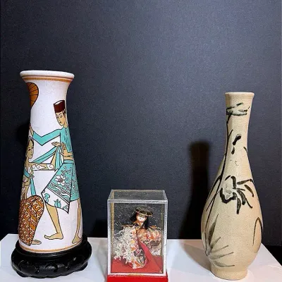 Asian Art & Collectibles Lot Featuring A Good Friends Pottery Co. Vase 