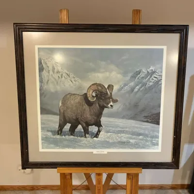 Charles Frace Signed & Numbered Limited Edition Bighorn Ram Wildlife Print 1413/2500