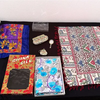 Chinese Textiles And Souvenir Lot