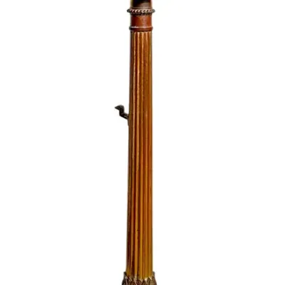 Sale Photo Thumbnail #2: Antique Roman-Style Gilt Patinated Bronze/Brass Floor Candelabra – 5-Light Ornate Design