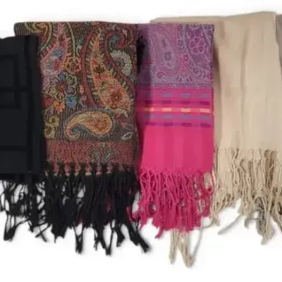 Sale Photo Thumbnail #9: 5-Piece Designer Scarf Lot – 3 Pashmina, Banana Republic & Jones New York – Paisley & Solid
