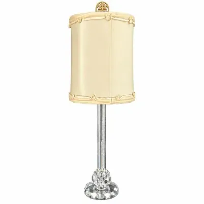 Lot 251   
Cut Crystal Stick Table Lamp with Bronze “Shou” Finial