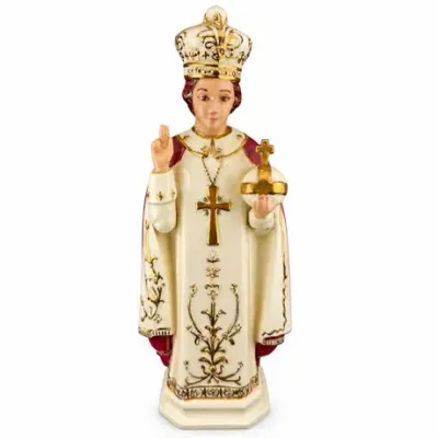 Lot 196   
Hand-Painted Ceramic Infant of Prague Statue, Signed “V. Stacy”