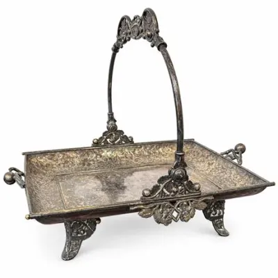Lot 335   
Victorian Aesthetic Movement Silverplate Bride’s Basket, Acme Silver Plate Co.