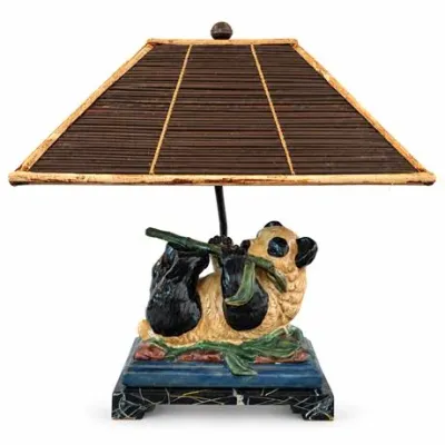 Lot 512   
Frederick Cooper Majolica-Style Panda Table Lamp with Bamboo Shade