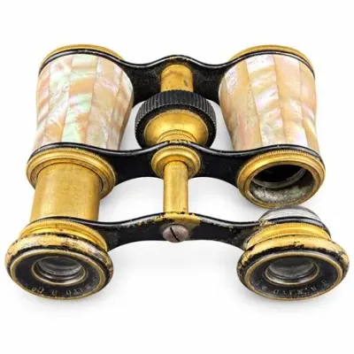 Lot 178 
Antique Mother-of-Pearl and Brass Opera Glasses, Signed “H. Mayo & Co.”