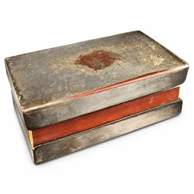 Lot 192   
Antique Chinese Export white metal matchbox sleeve cover, late 19th/early 20th c