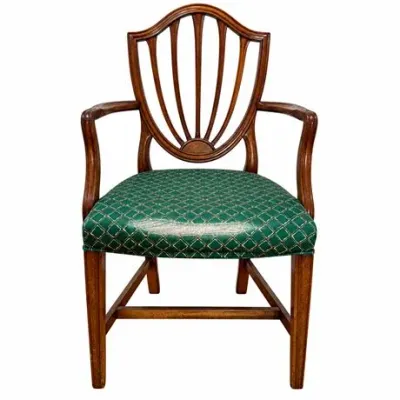 Lot 521   
Hepplewhite-Style Mahogany Shield-Back Armchair