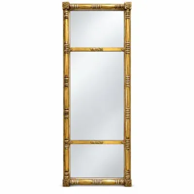 Lot 276   
Federal-Style Giltwood Pier Mirror with Ring-Turned Split Columns