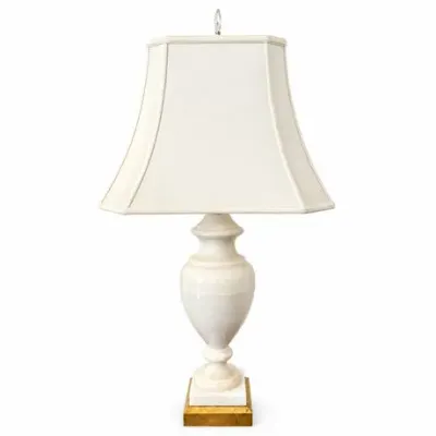 Lot 189   
Carved Alabaster Urn-Form Table Lamp on Giltwood Base