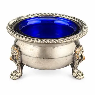 Lot 191-1 
Saint-Médard French Silverplate Open Salt Cellar on Lion-Mask Paw Feet