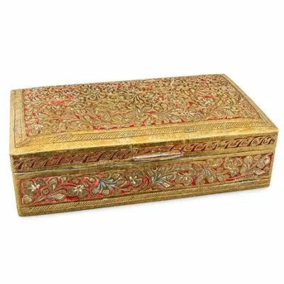 Lot 201   
Indian Mughal-Style Engraved Brass Casket, circa mid-20th century