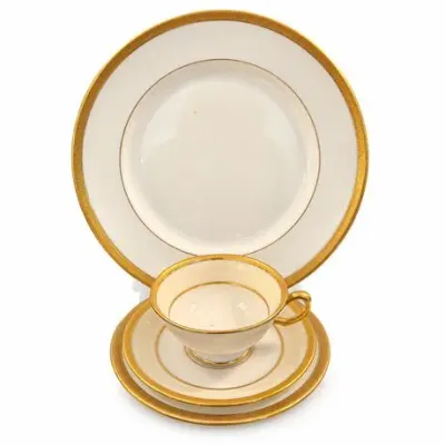 Lot 391   
Lenox “Tuxedo” Ivory China with Gold Encrusted Band, Place Setting