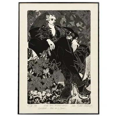 Lot 003   
Susan R. Hale Kemenyffy Linocut, "Silver AMma(The Polish Princes", Signed 1981
