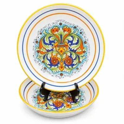 Lot 192  
Pair of Ceramica Nova Deruta Serving Bowls, Acanthus Medallion, Made in Italy