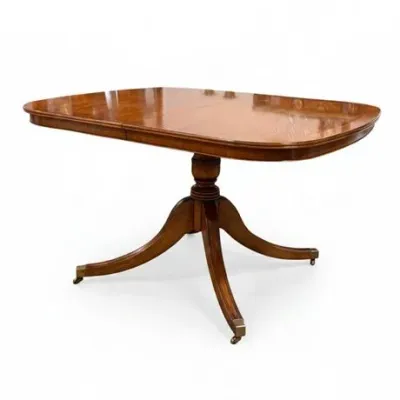 Lot 079   
Duncan Phyfe Style Mahogany Pedestal Dining Table