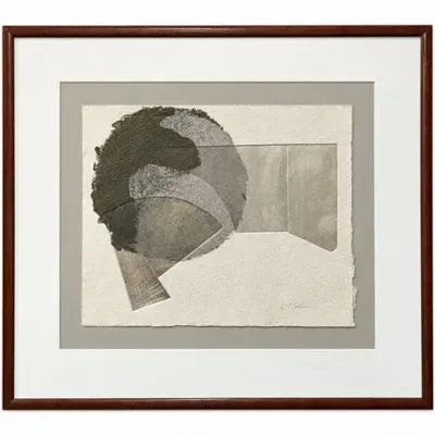 Lot 038  
Modernist Geometric Abstract Print on Deckle-Edge Paper