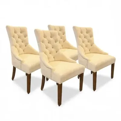 Lot 134  
American Signature Button-Tufted Upholstered Accent Dining Chairs, Four (4)