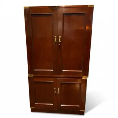 Lot 070  
M. Hayat & Bros. Ltd. Campaign Style Rosewood Armoire Chest