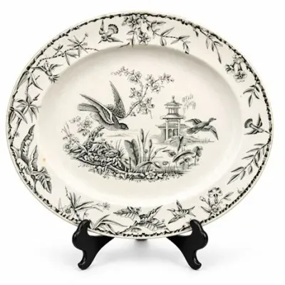 Lot 151   
Ridgways "Indus" Pattern Black Transferware Platter, Aesthetic Movement