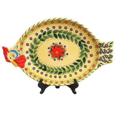 Lot 148  
Dario Farrucci Designs Majolica-Style Rooster Form Platter