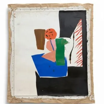Lot 024 
Mid-Century Modern Style Abstract Composition on Canvas in the style of Conti
